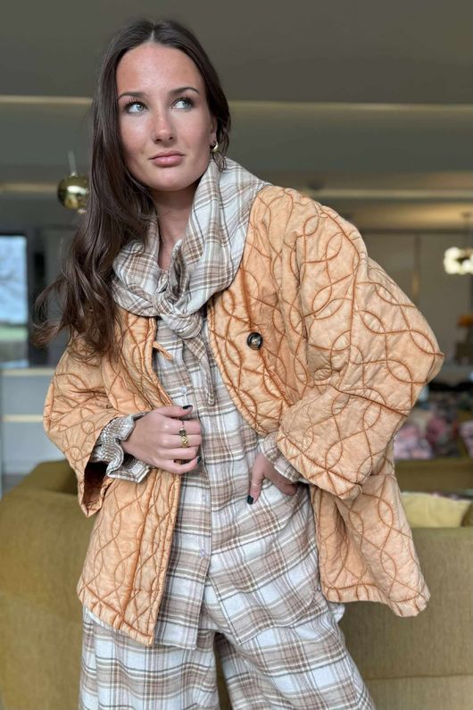 Dolman Cotton Quilted Jacket Vintage Wash Ginger